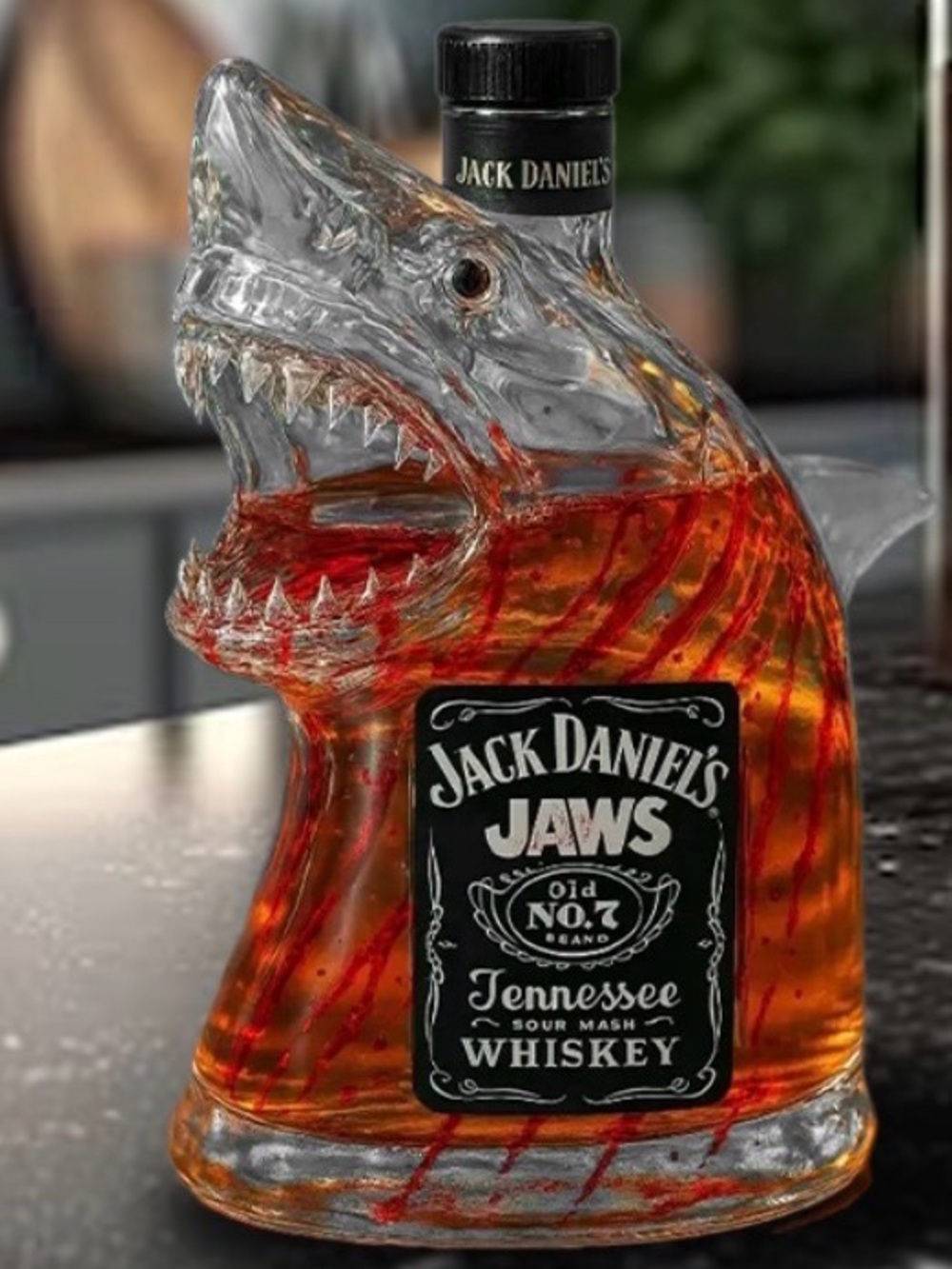 Jack Daniel’s Jaws 50th Anniversary Whiskey Bottle